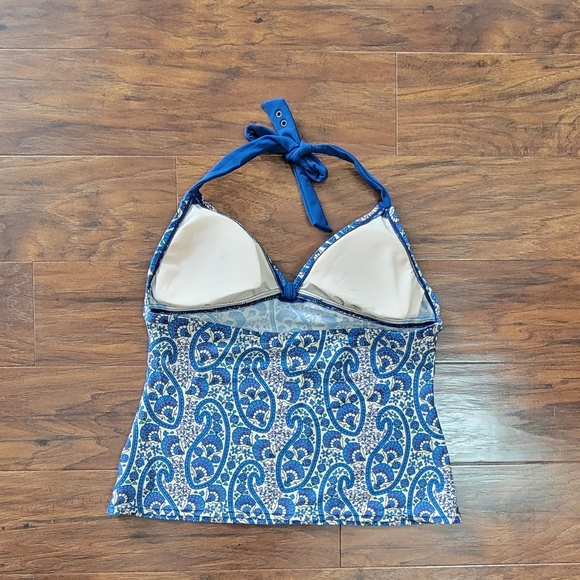 Converse Tankini Summer Swimsuit Paisley Top Blue Size Small - Picture 8 of 12
